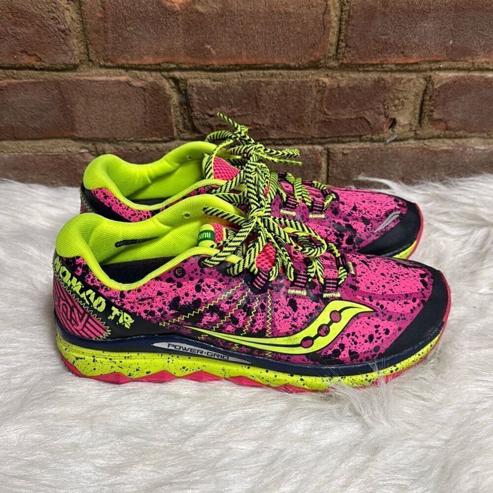 Saucony Women's Neon Pink and Yellow Running Shoes